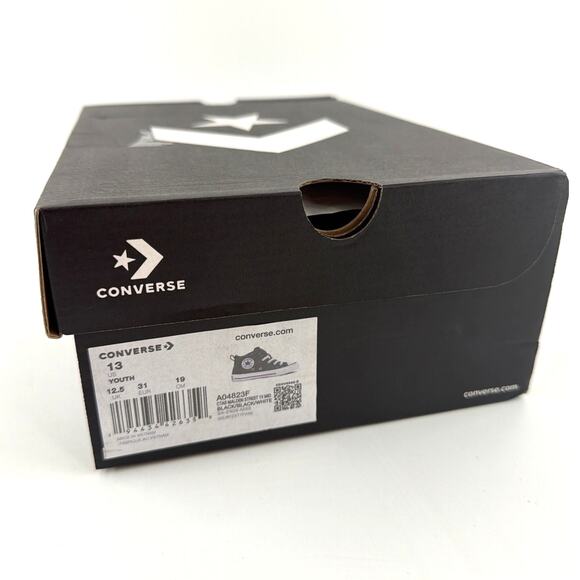 Converse Kids Black Chuck Taylor All Star Malden Street Canvas Shoes Size 13 - Picture 3 of 13